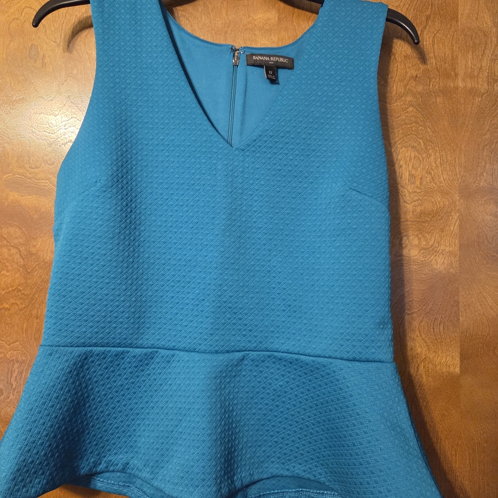 Banana Republic Women's Blue Peplum Top
